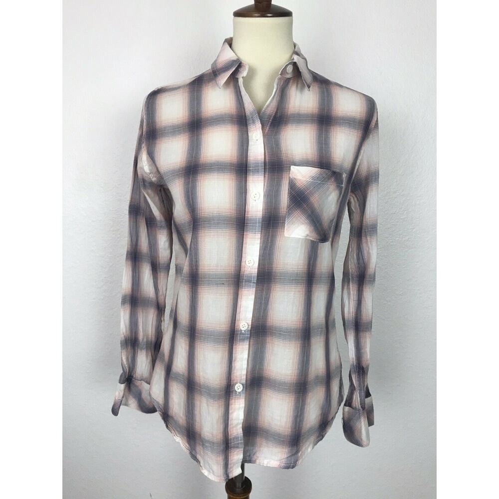 Rails Multicolor Plaid Cotton Button Down Top